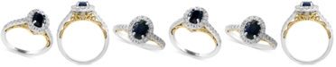 EFFY Collection EFFY&reg; Sapphire (7/8 ct. t.w.) & Diamond (1/2 ct. t.w.) Ring in 14k Gold & White Gold